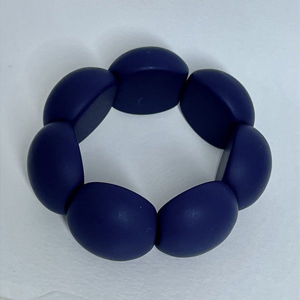 Bracelete de Bolas de Resina - Fosco - Azul Marinho