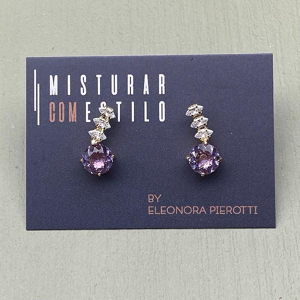 Brinco Ear Cuff Ponto De Luz - Lavanda