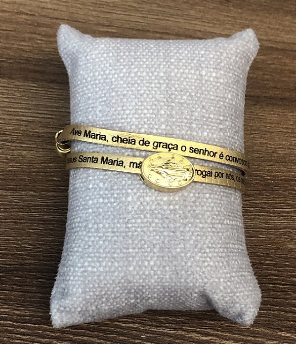 Pulseira de Couro - Ave Maria