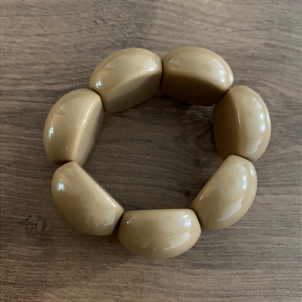 Bracelete de Bolas de Resina - Caramelo