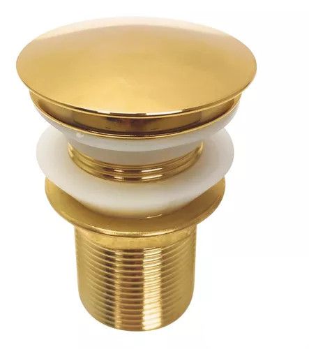 Válvula Pia Lavabo Cuba Click 1-1/4 Inox Premium Luxo Gold