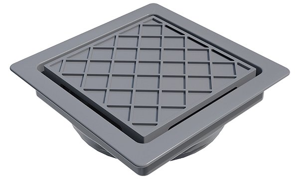 Ralo Oculto Tampa Invisível Quadrado em pvc 15 x 15 novii