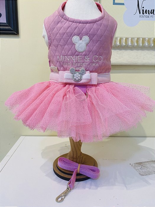 Vestido Peitoral Mouse Rosa Luxo