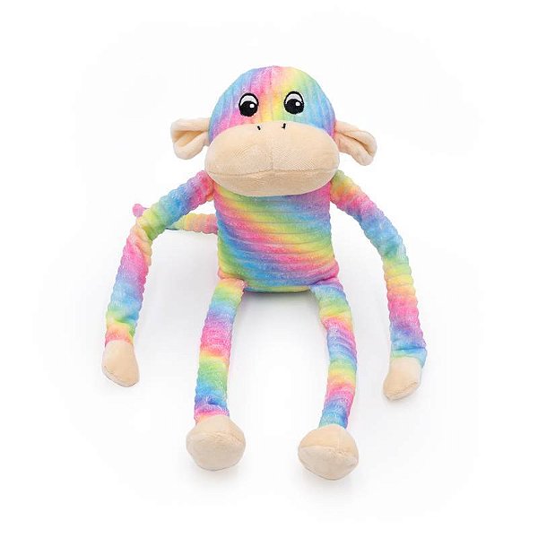 ZIPPY PAWS SPENCER THE CRINKLE MONKEY -RAINBOW