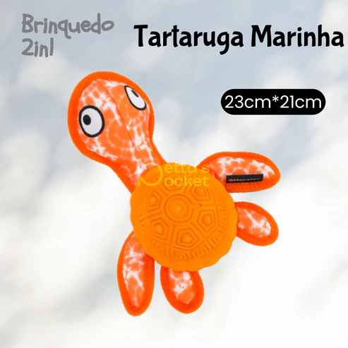 Brinquedo para cachorro - Tartaruga Marinha 2em 1 brinquedo e dispensador de petiscos
