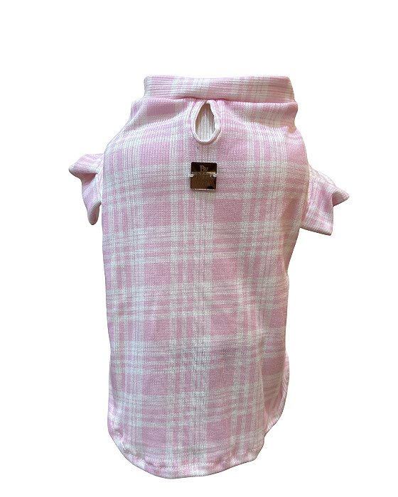 Camiseta canelada Xadrez com manguinha Fluflu