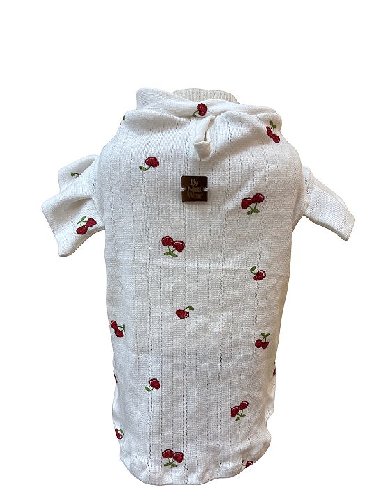 Camiseta canelada Cereja com manguinha Fluflu