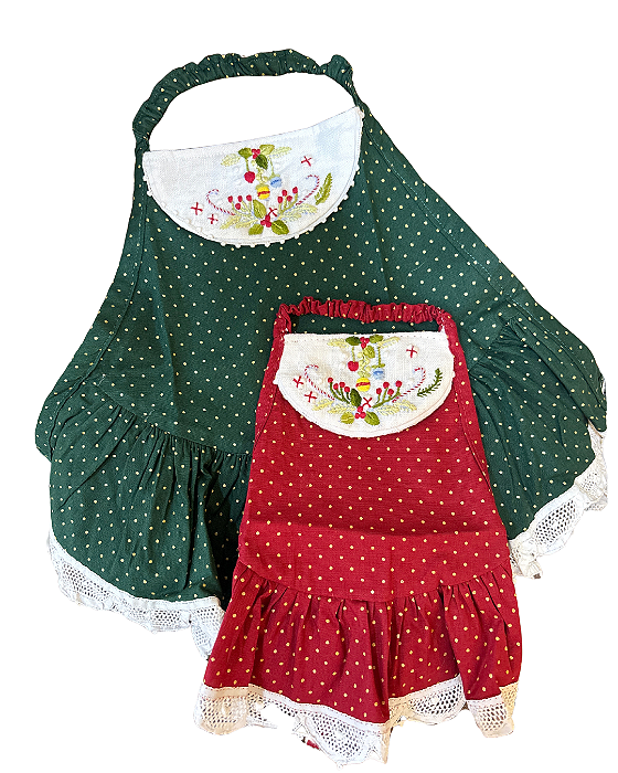 Vestido Bata Bordado Natalino