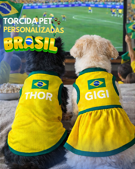 Camiseta do Brasil para PET com ou sem Personilização