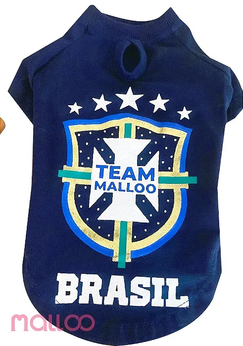 T-SHIRT PET BRASIL BRASÃO AZUL