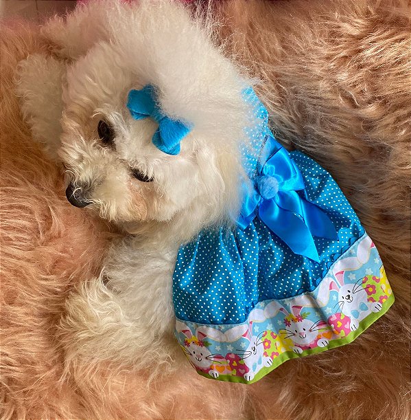 Vestido de Páscoa Azul