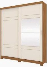 Roupeiro Verg 02 Portas Deslizantes Nature/OFF White