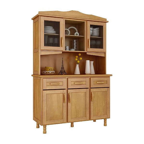 ARMARIO COZINHA BRASIL 3 PORTAS MEL MADEIRA PINUS