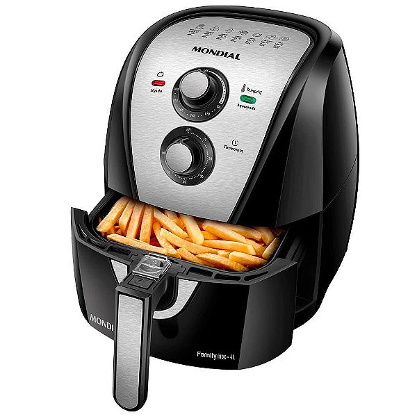 FRITADEIRA AIR FRYER MONDIAL 1500W 4L AFN-40 4012-01 PRETO/INOX 110 VOLTS
