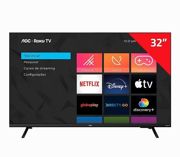 TV 32   AOC SMART ROKU HD 32S5135/78G 32S5135/78G PRETO BIVOLT