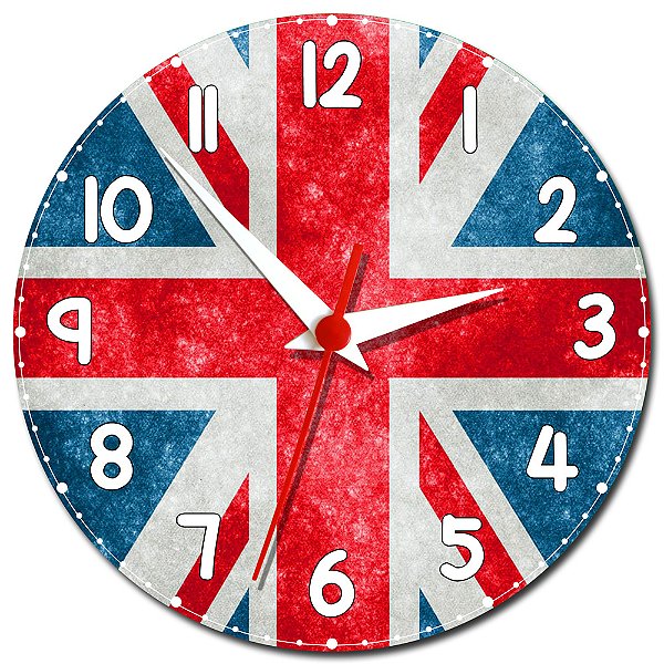 Relógio Parede Bandeira da Inglaterra Personalizado - Relógio Inglaterra