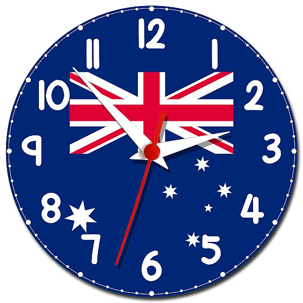 Relógio de Parede Bandeira da Austrália Decoração
