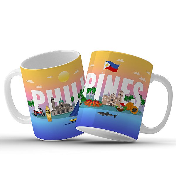 Caneca Personalizada Ponto Turísticos Da Filipinas - Caneca Da Filipinas