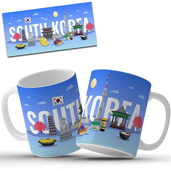 Caneca Personalizada Pontos Turísticos Da Coreia Do Sul - Caneca Da Coreia Do Sul