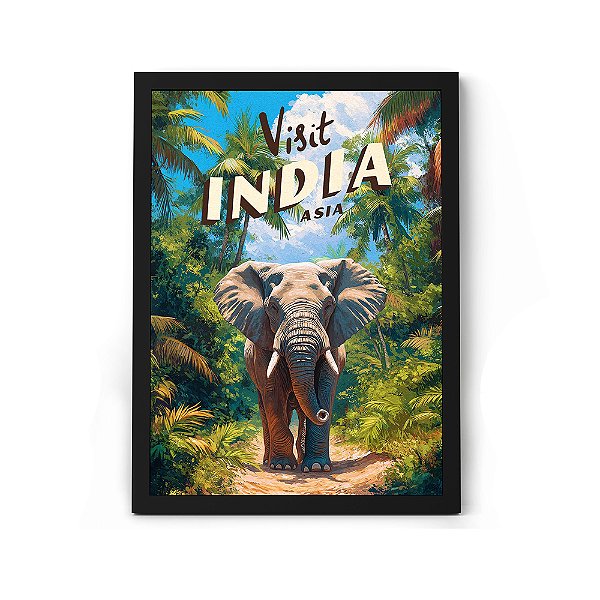 Quadro Decorativo Com Tema de Viagens da Índia