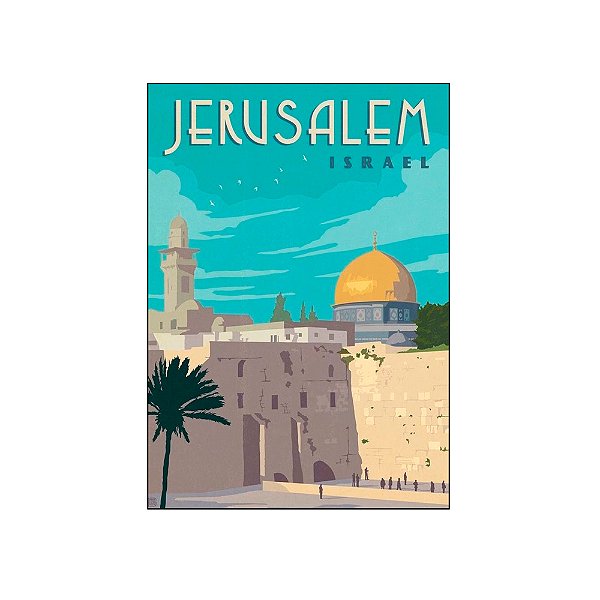 Imã de Geladeira  Pontos Turístico de Israel Jerusalém