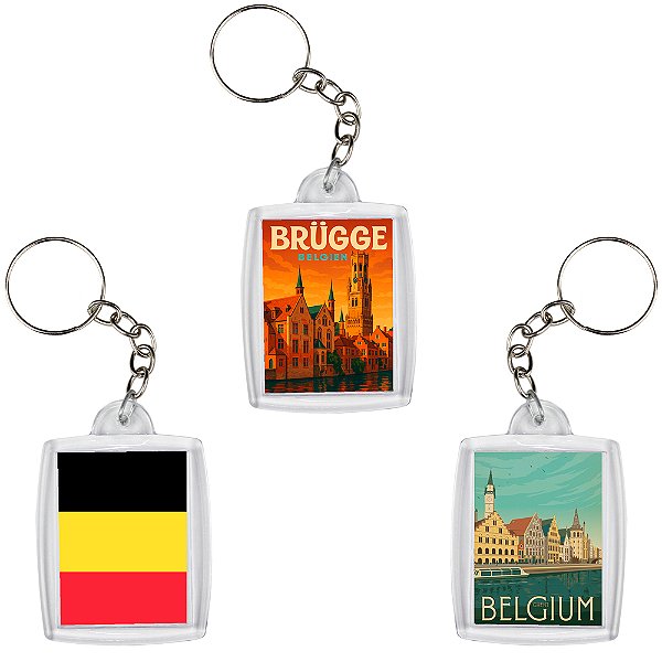 Chaveiro Decorativo Da Bélgica Bruxelas Souvenir 6x4cm