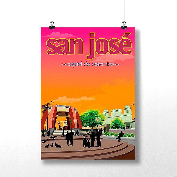 Placa Decorativa Da Costa Rica San José Com Tema de Viagem
