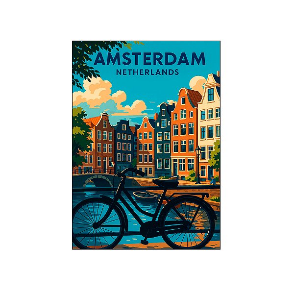 Imã de Geladeira Pontos Turístico da Holanda Amsterdam