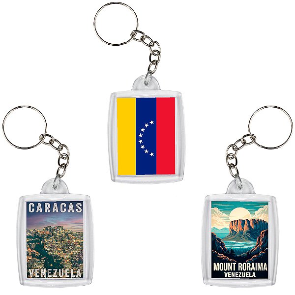 Chaveiro Decorativo Da Venezuela Caracas Souvenir 6x4cm