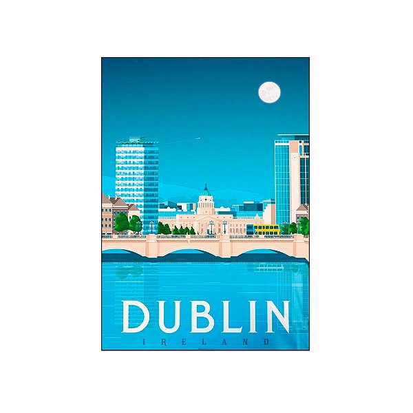 Imã de Geladeira Pontos Turístico da Irlanda Dublin Souvenir