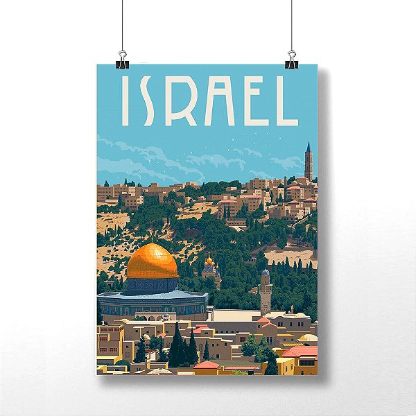 Placa Decorativa Pontos de Israel Jerusalém em MDF