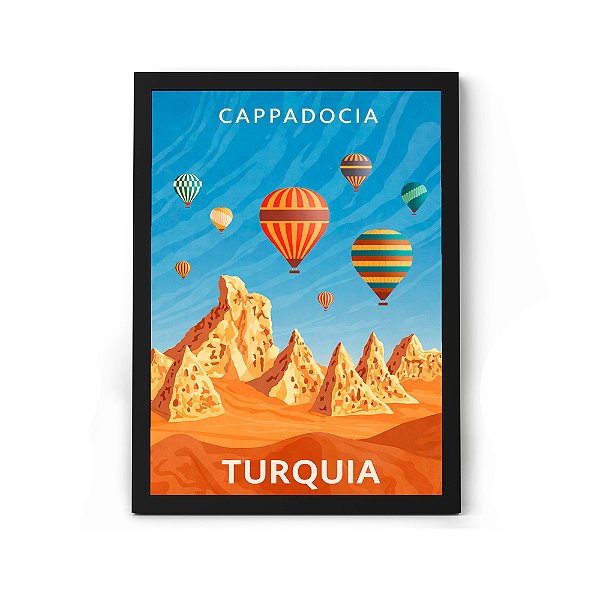 Quadro Decorativo Ponto Turístico Da Turquia Para Sala ou Quarto Com Moldura