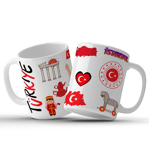Caneca Decorativa da Turquia Istambul Souvenir 325ml