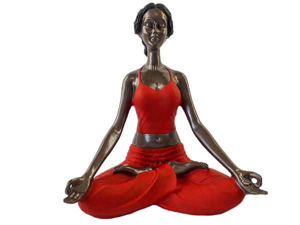 Escultura Yoga Meditação Vermelha