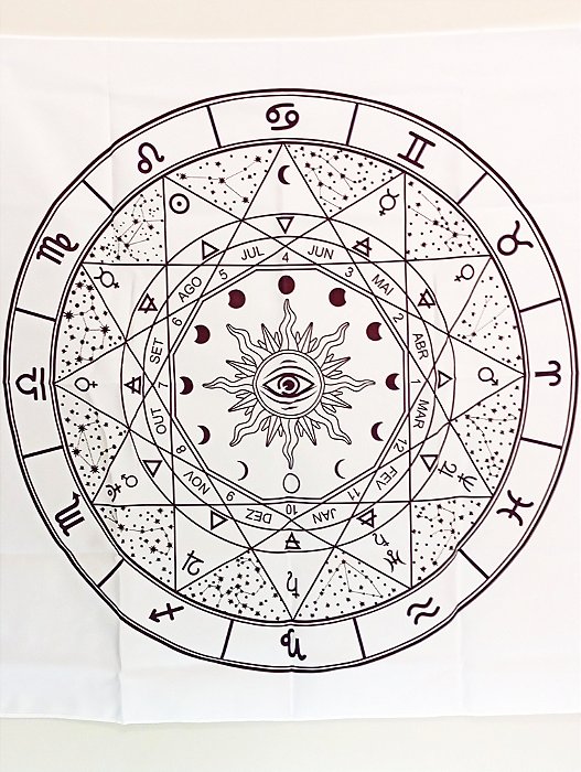 Toalha Roda Astrológica - Branca