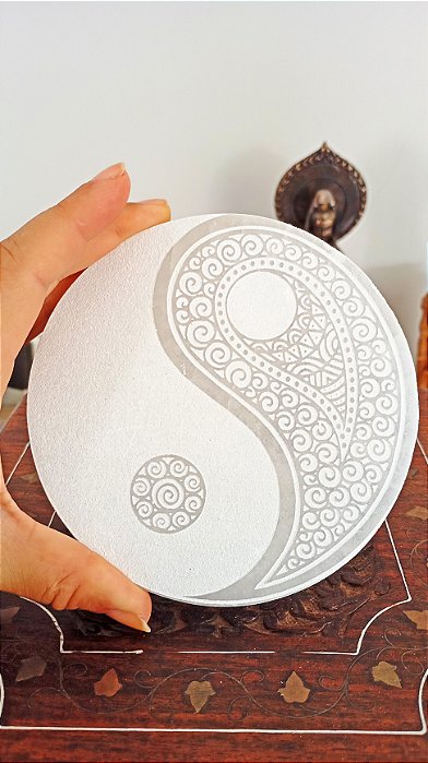 Base Redonda Selenita Yin & Yang