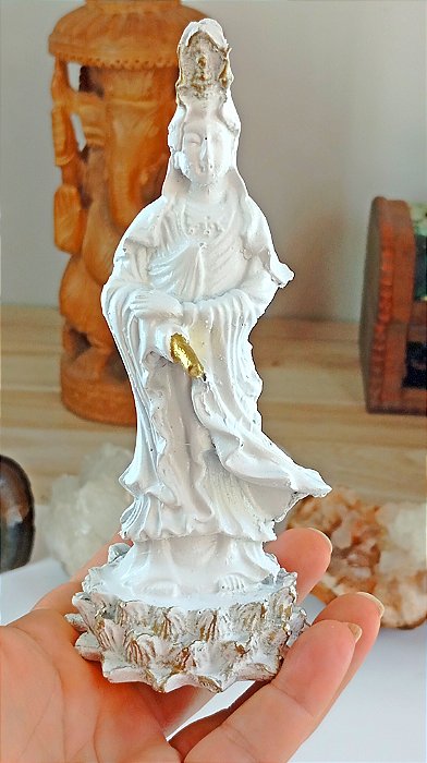 Estatueta Kuan Yin Branca