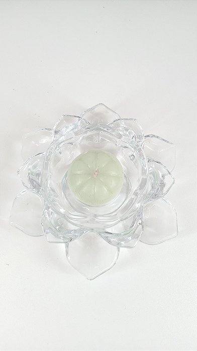 Castiçal em Vidro Flor de Lótus