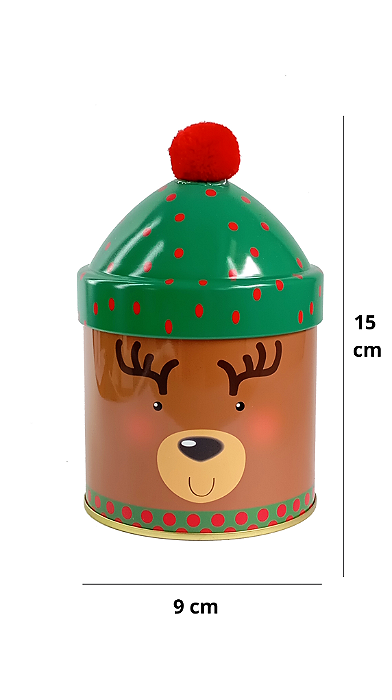 Lata Decorativa Natalina Metal – Embalagem para Presente