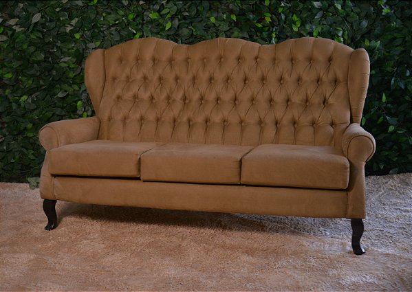 4945 Sofá Marrom 3 Lugares