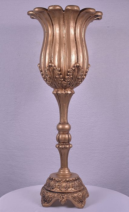 4763 vaso resina dourado pétalas g.