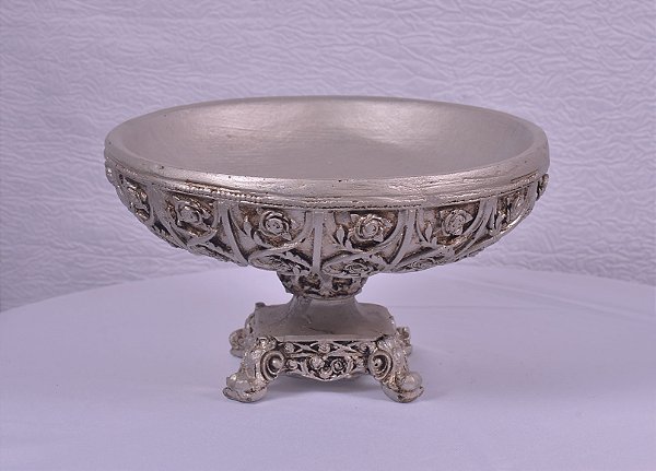 4823 vaso fruteira flores prata