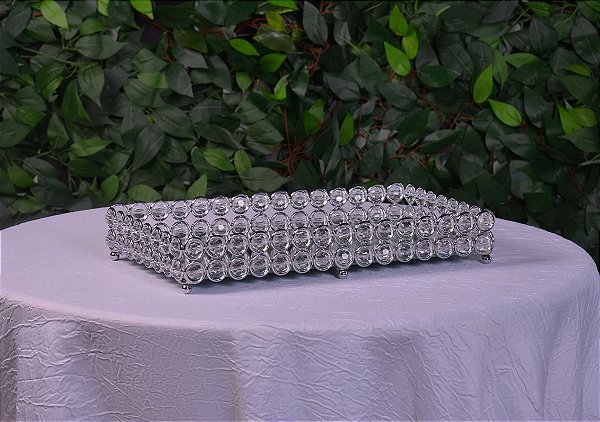 5085 bandeja doce prata cristal retangular