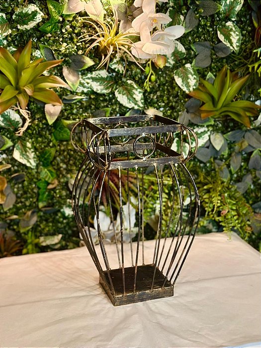 4754 Vaso quadrado rústico ferro