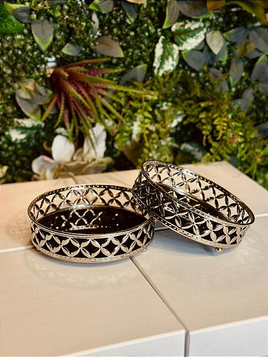 6310 Bandeja doce redonda prateada p.