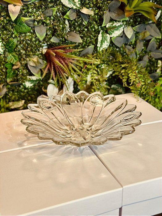 4760 Bandeja doce vidro baixa flor