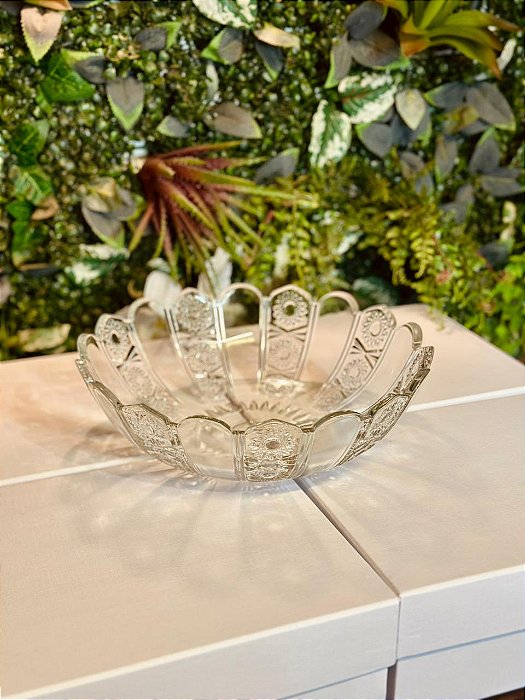 2282 Bandeja doce vidro redonda média