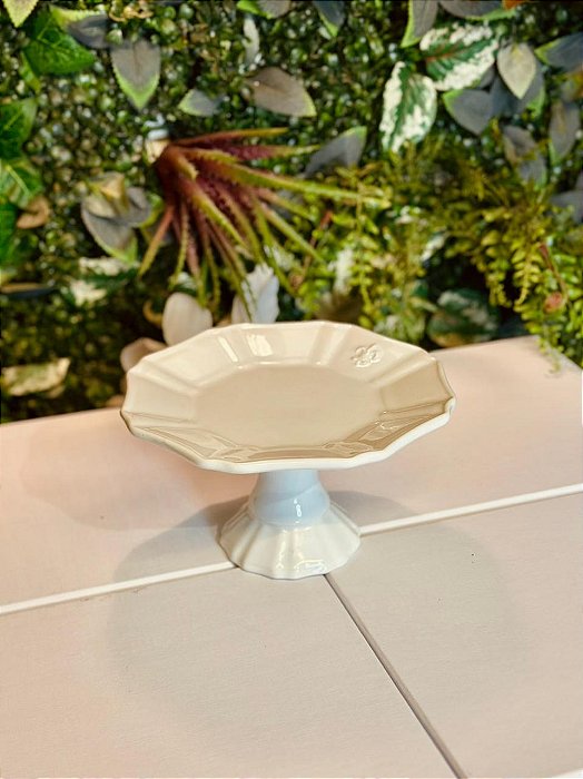 4790 Bandeja doce cerâmica branca m.