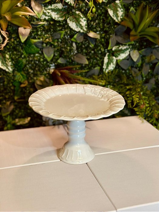 4791 Bandeja doce cerâmica branca g