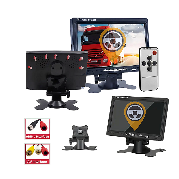 Tela Monitor Automotivo Display  Lcd 7" Pelegadas